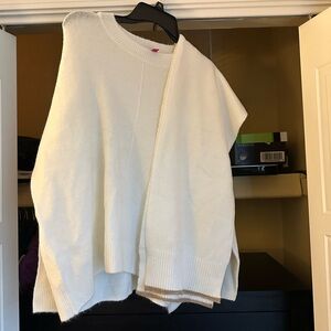 Vince Camuto Cream Crew Neck Sweater w/ matching scarf